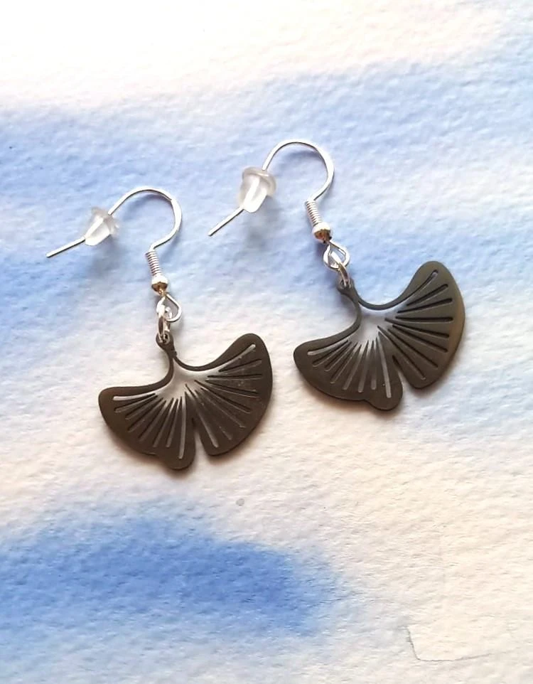 Boucles oreilles éventail crochets argent 925 neuves
